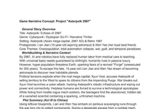 write compelling game narrative lore dialogue and character concepts